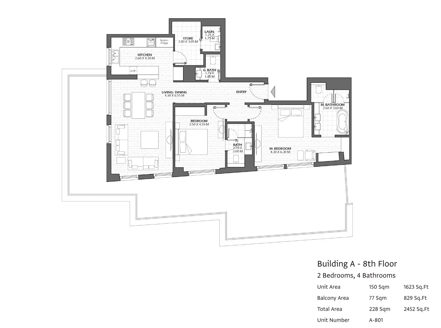 Type A801 floor plan