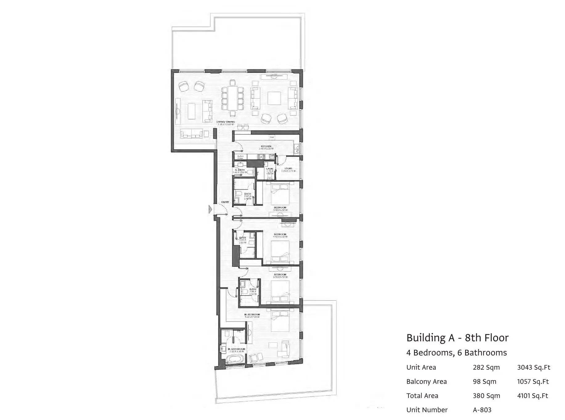 Type A803 floor plan