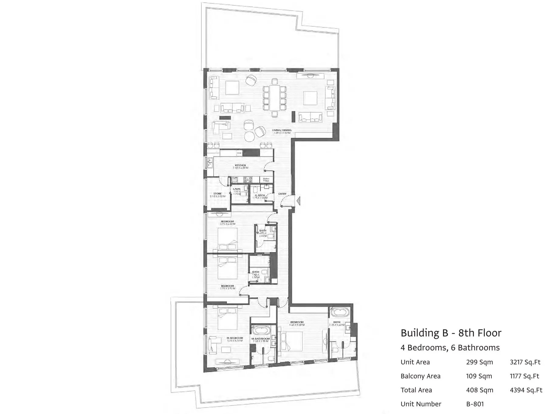 Type B801 floor plan