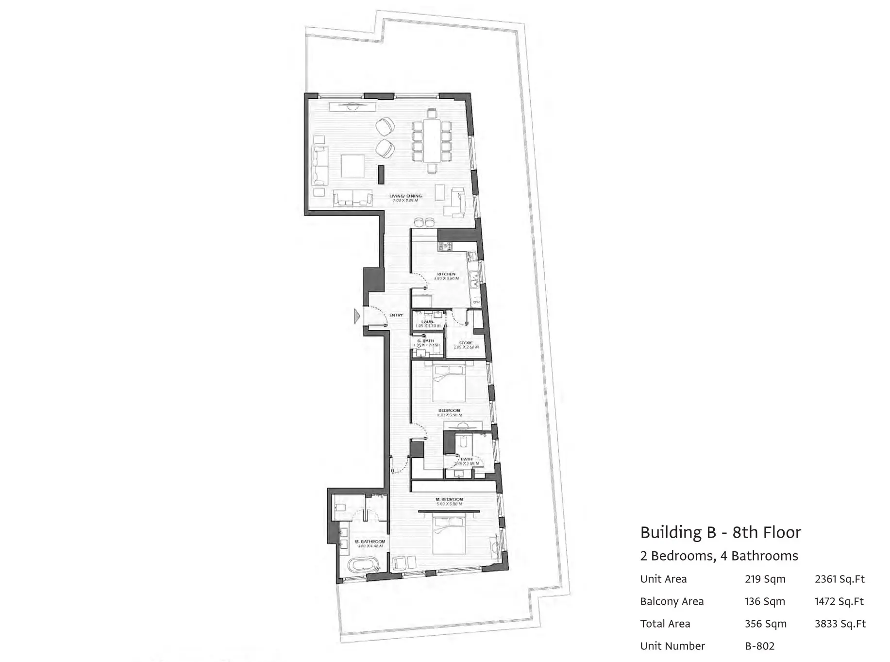 Type B802 floor plan