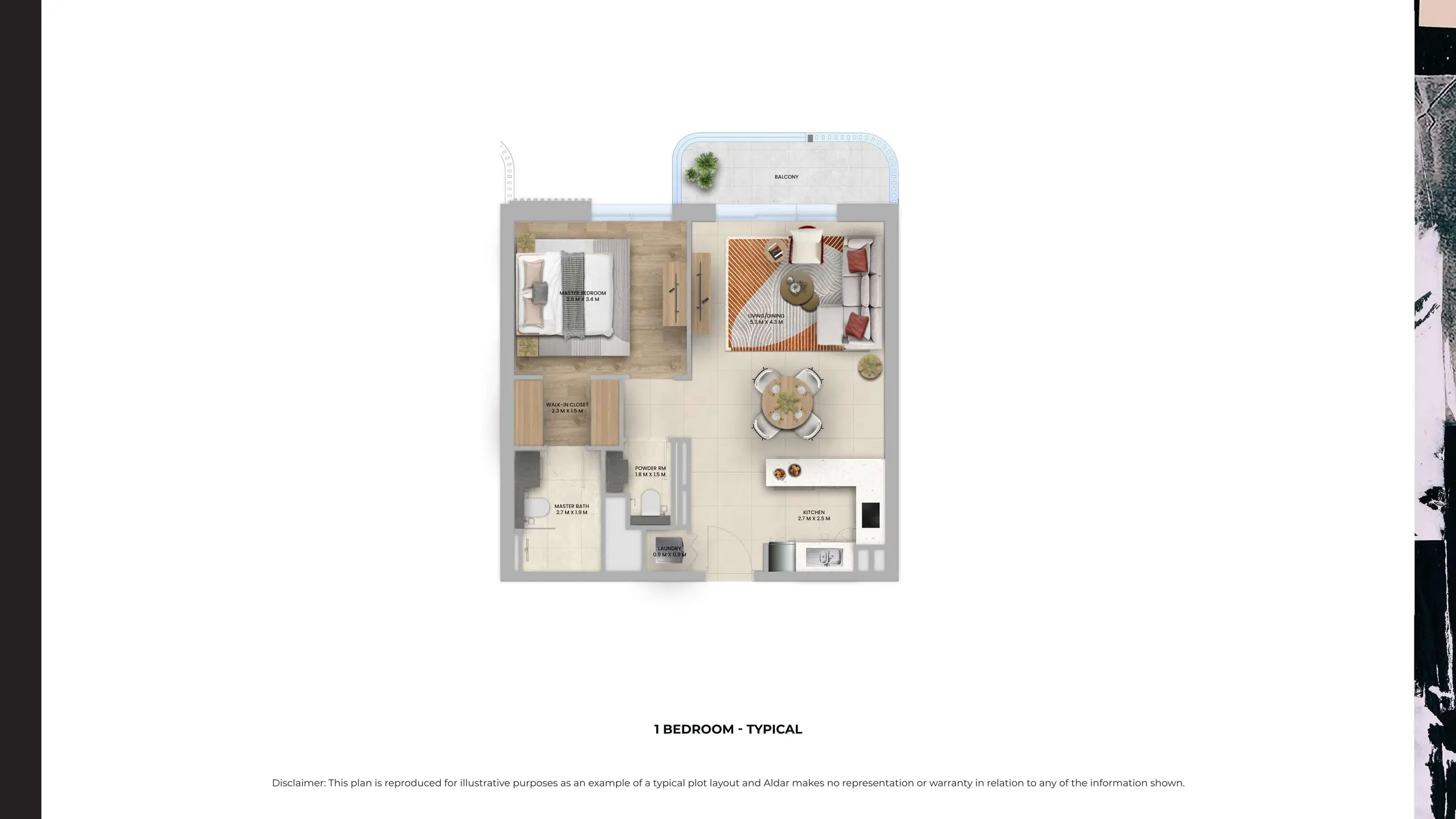 1 Bedroom floor plan