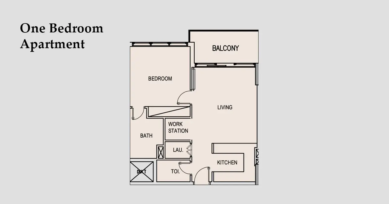 1 Bedroom floor plan
