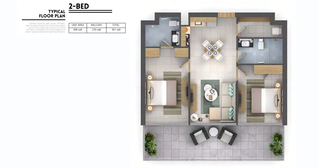 2 Bedroom floor plan