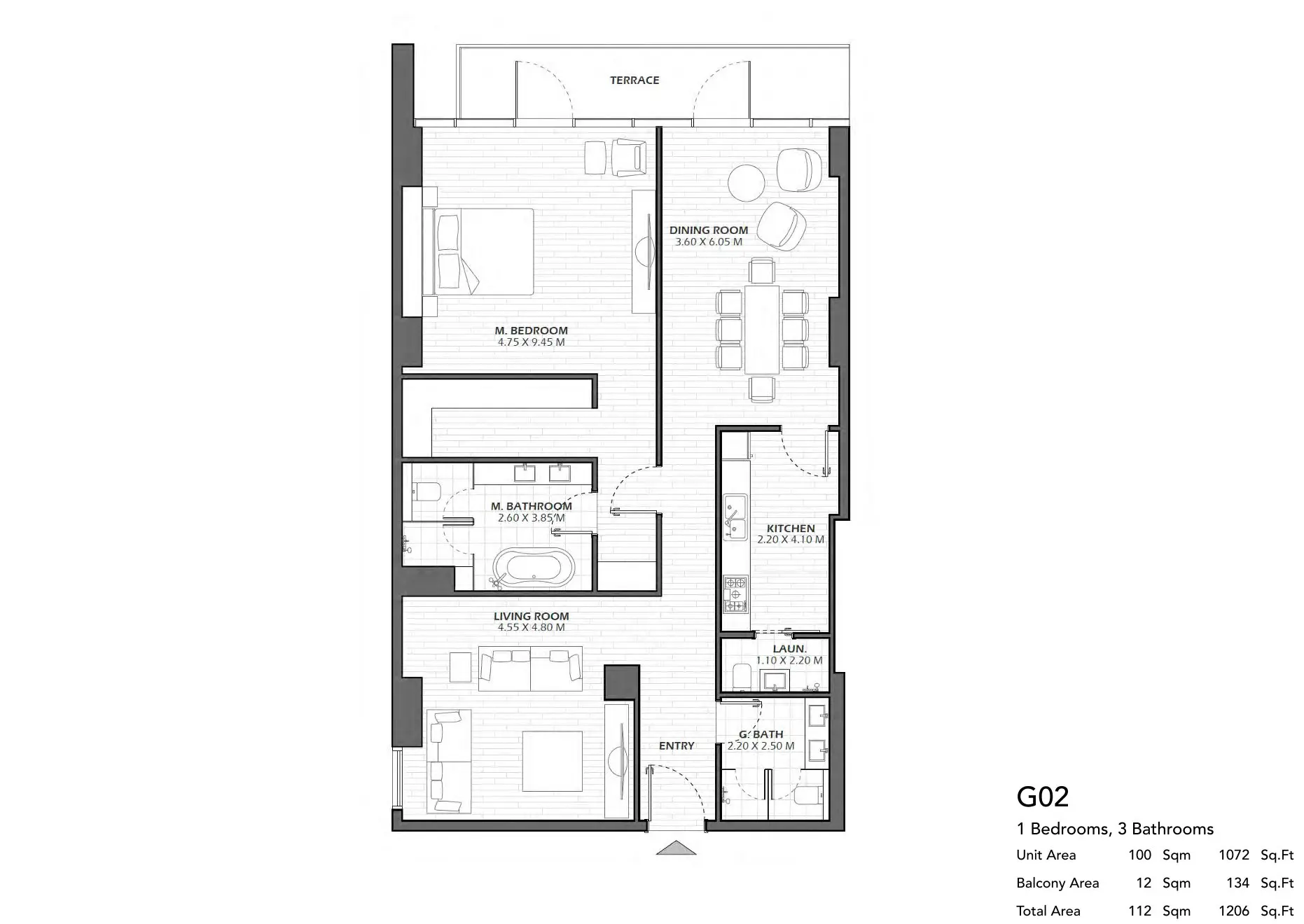 Unit G02 floor plan