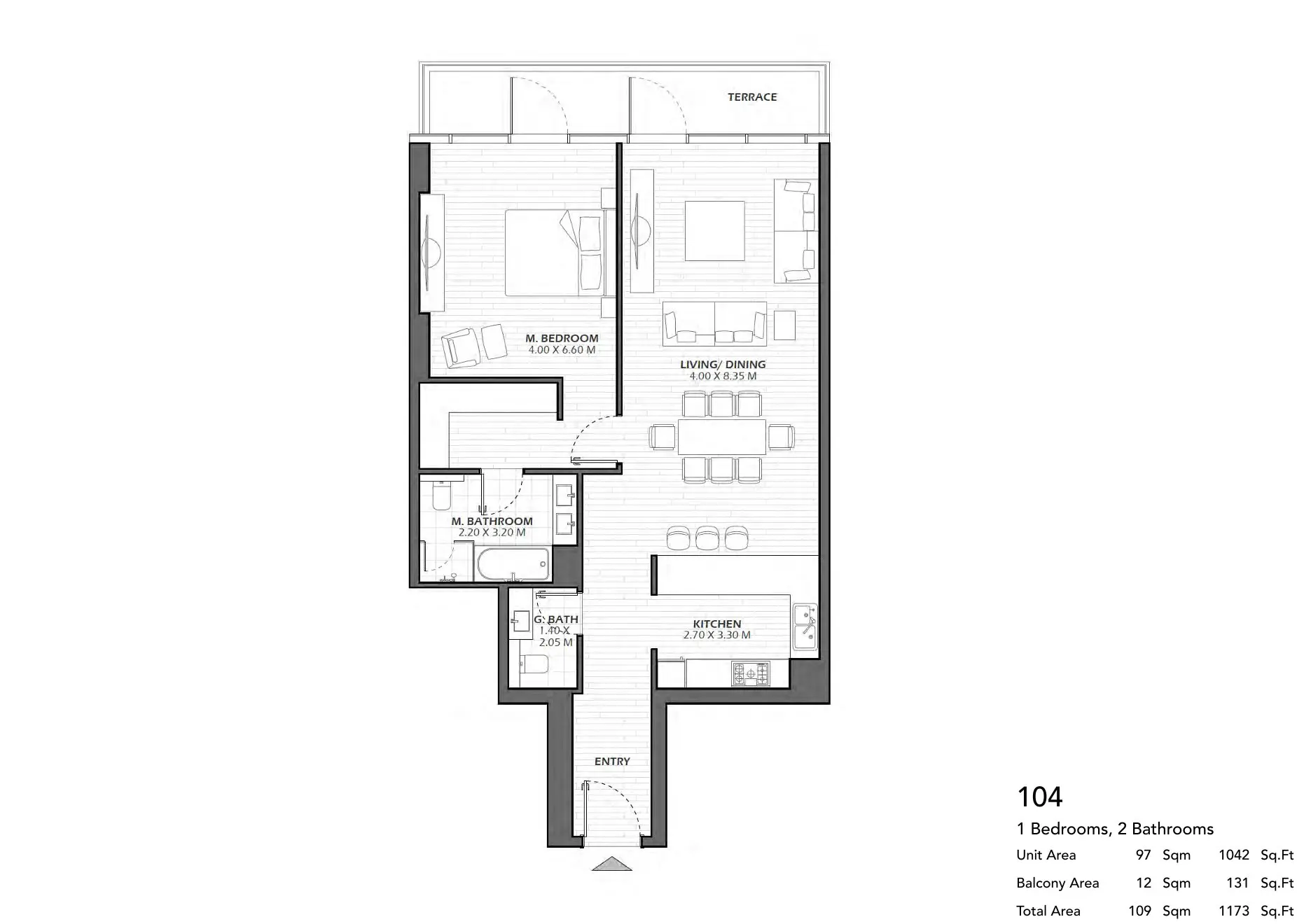 Unit 104 floor plan