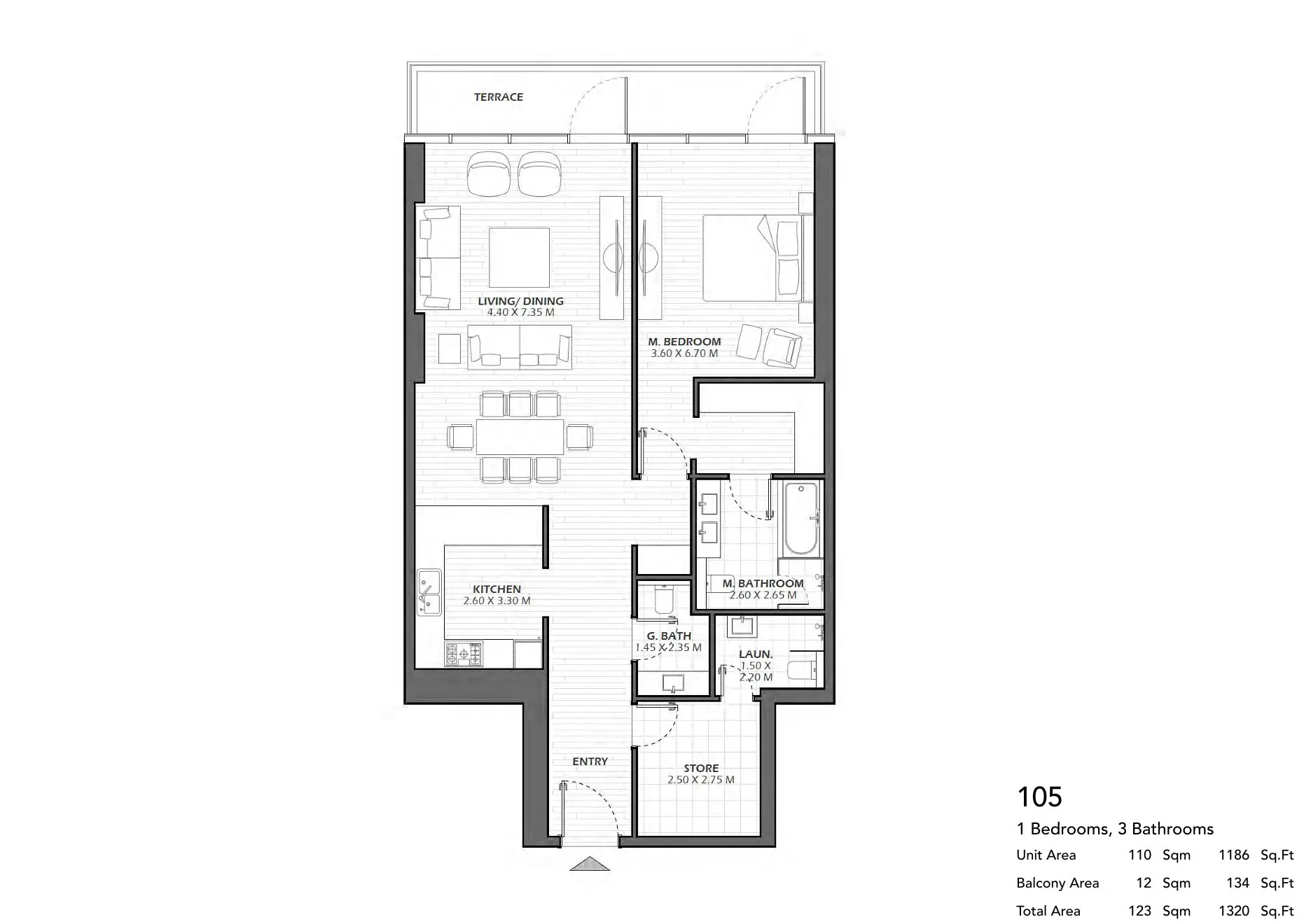 Unit 105 floor plan