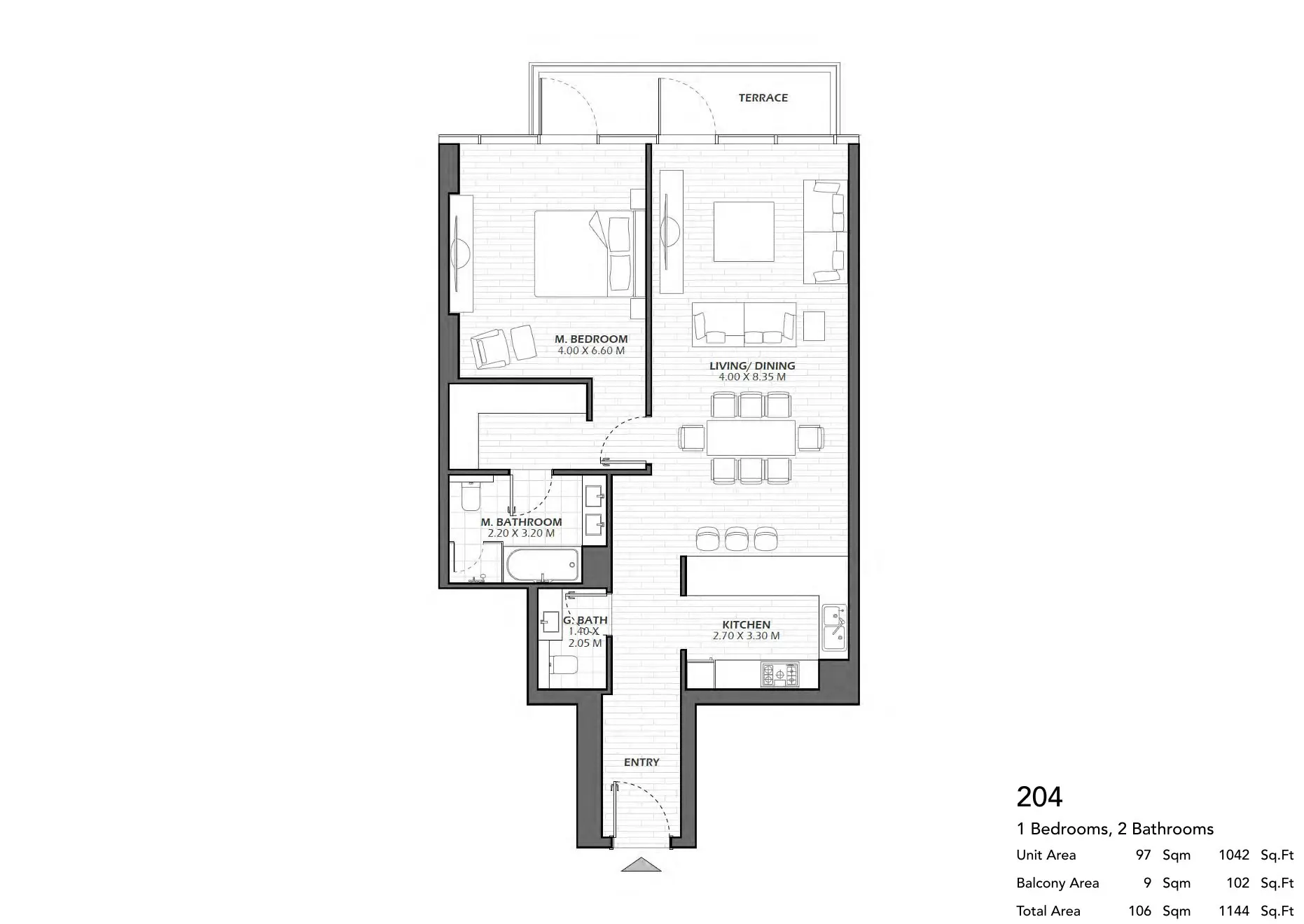 Unit 204 floor plan