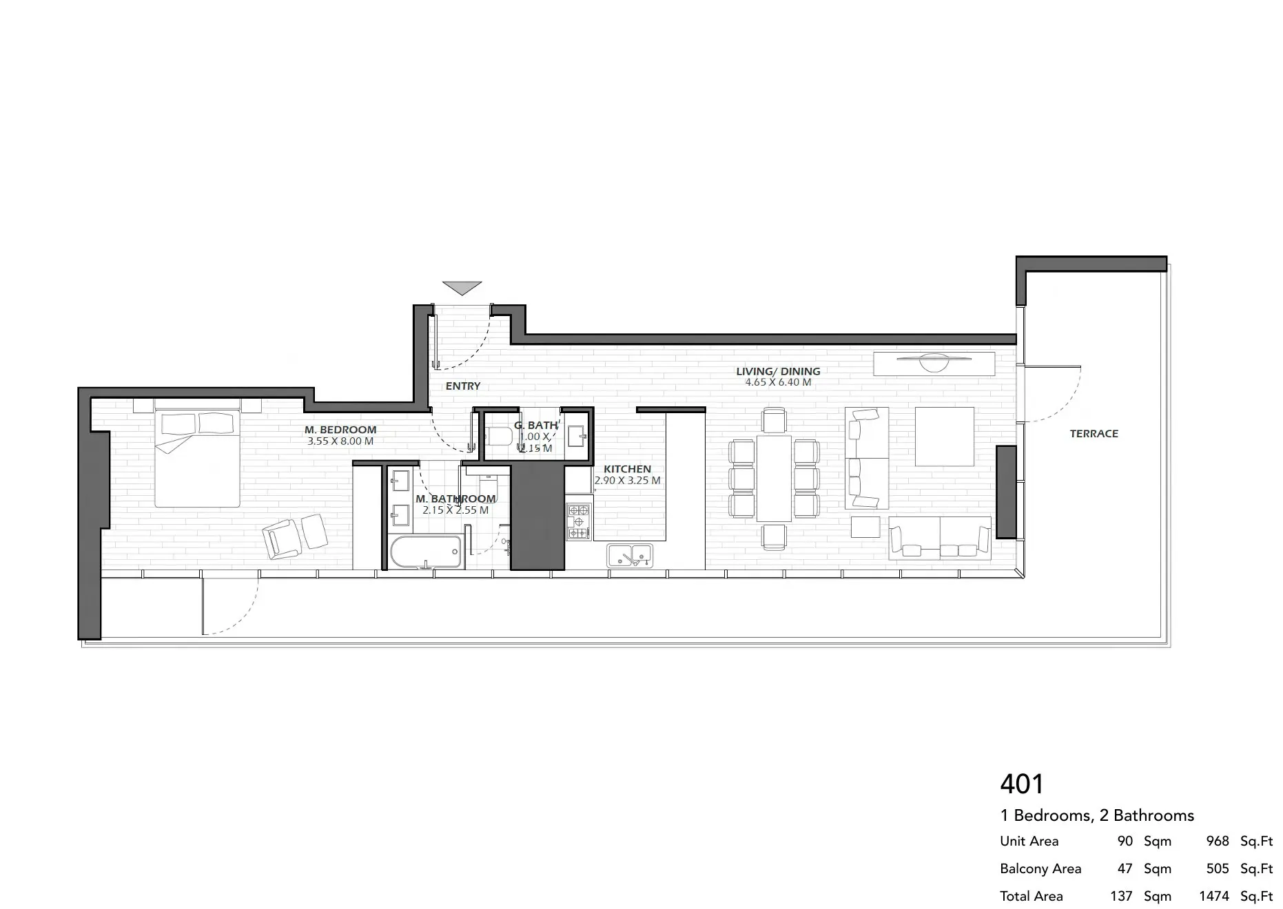 Unit 401 floor plan