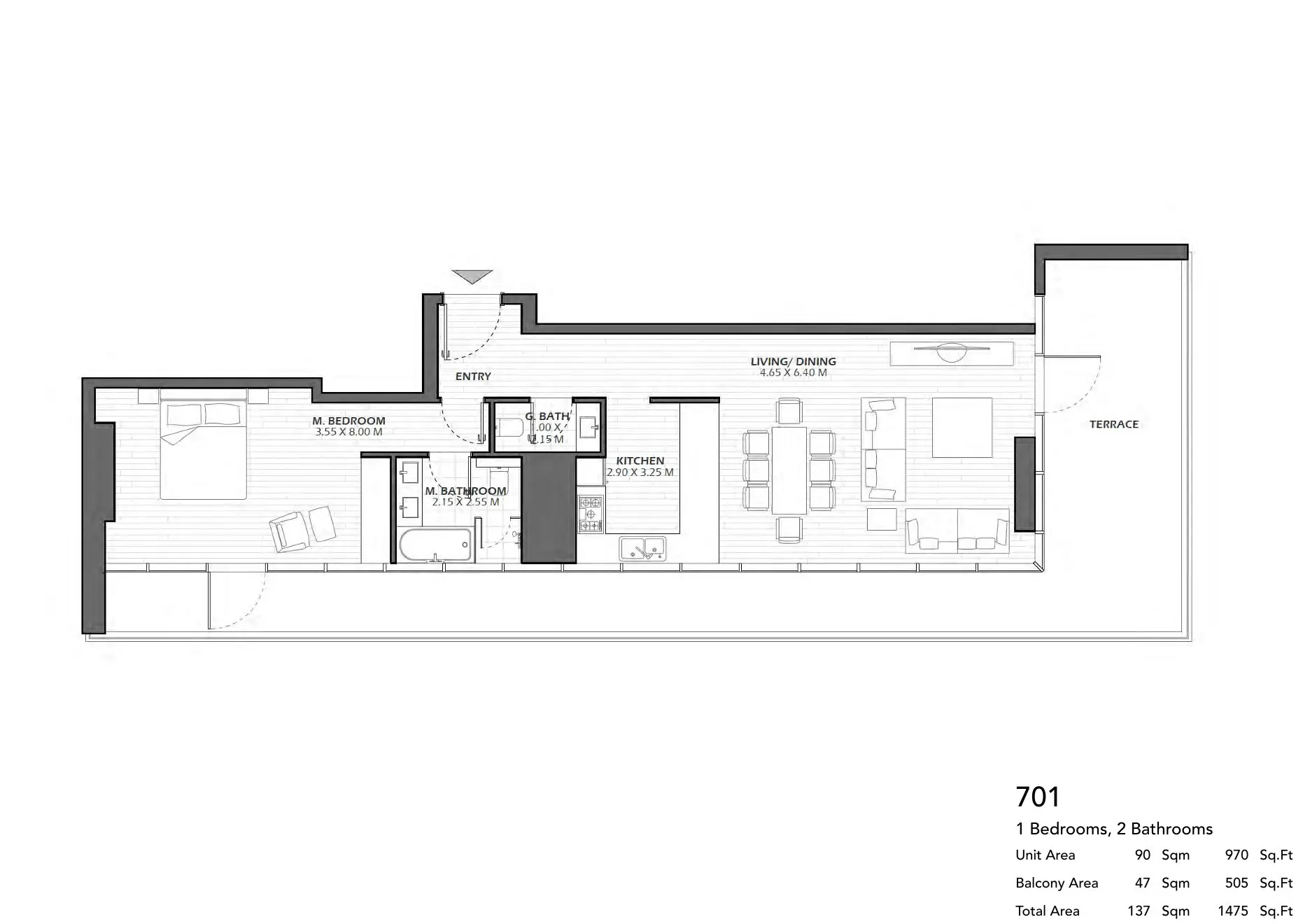 Unit 701 floor plan