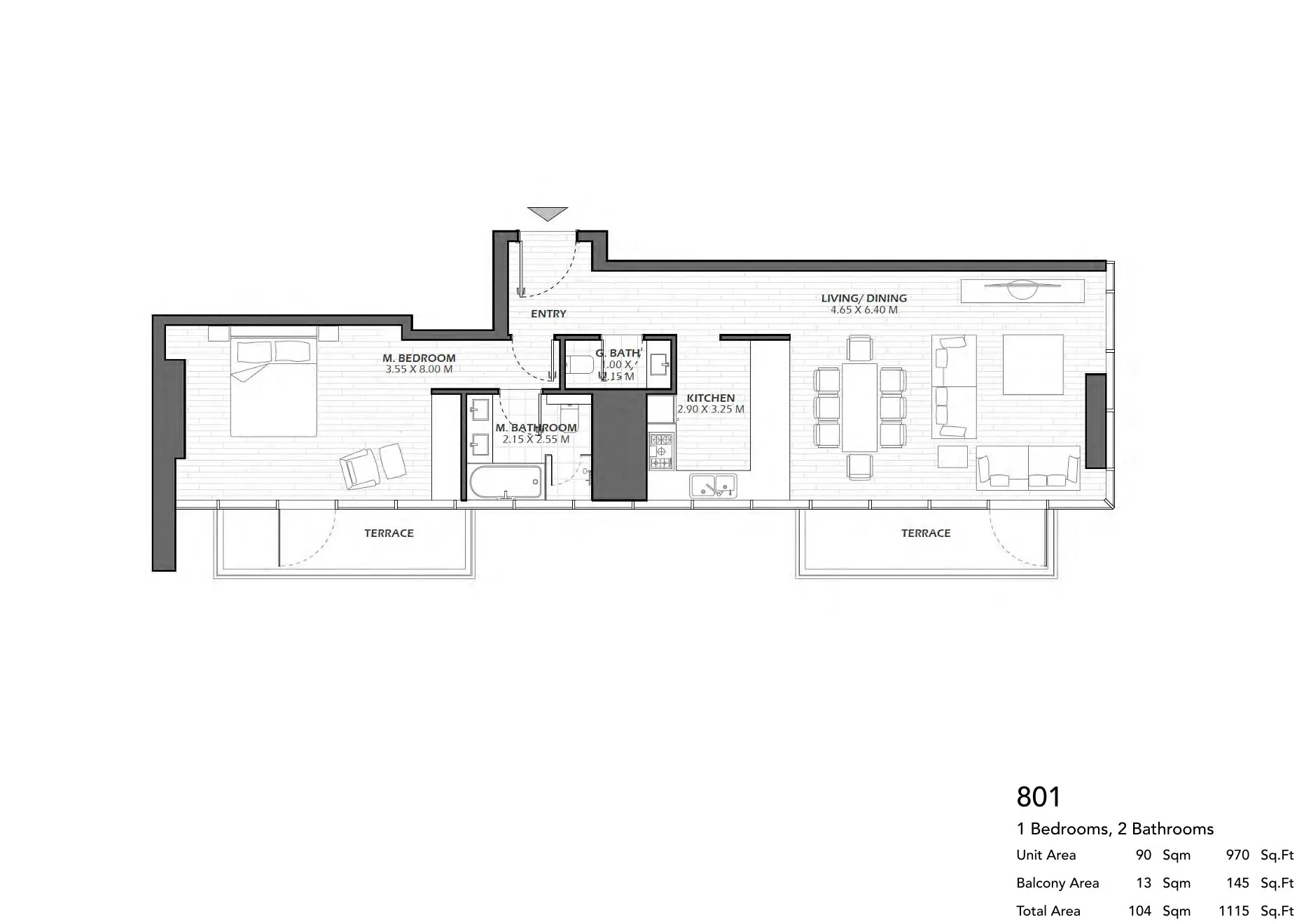 Unit 801 floor plan