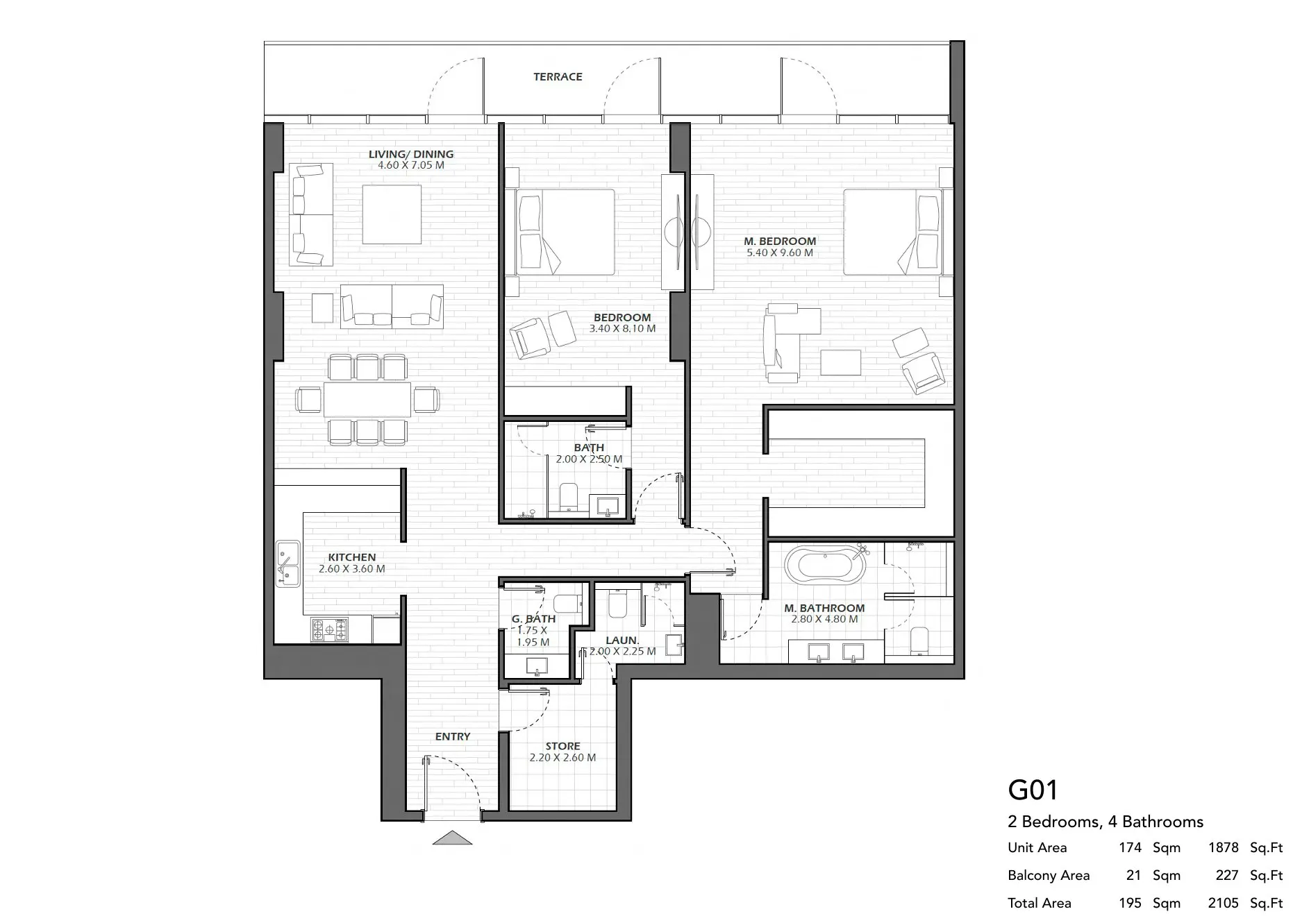 Unit G01 floor plan