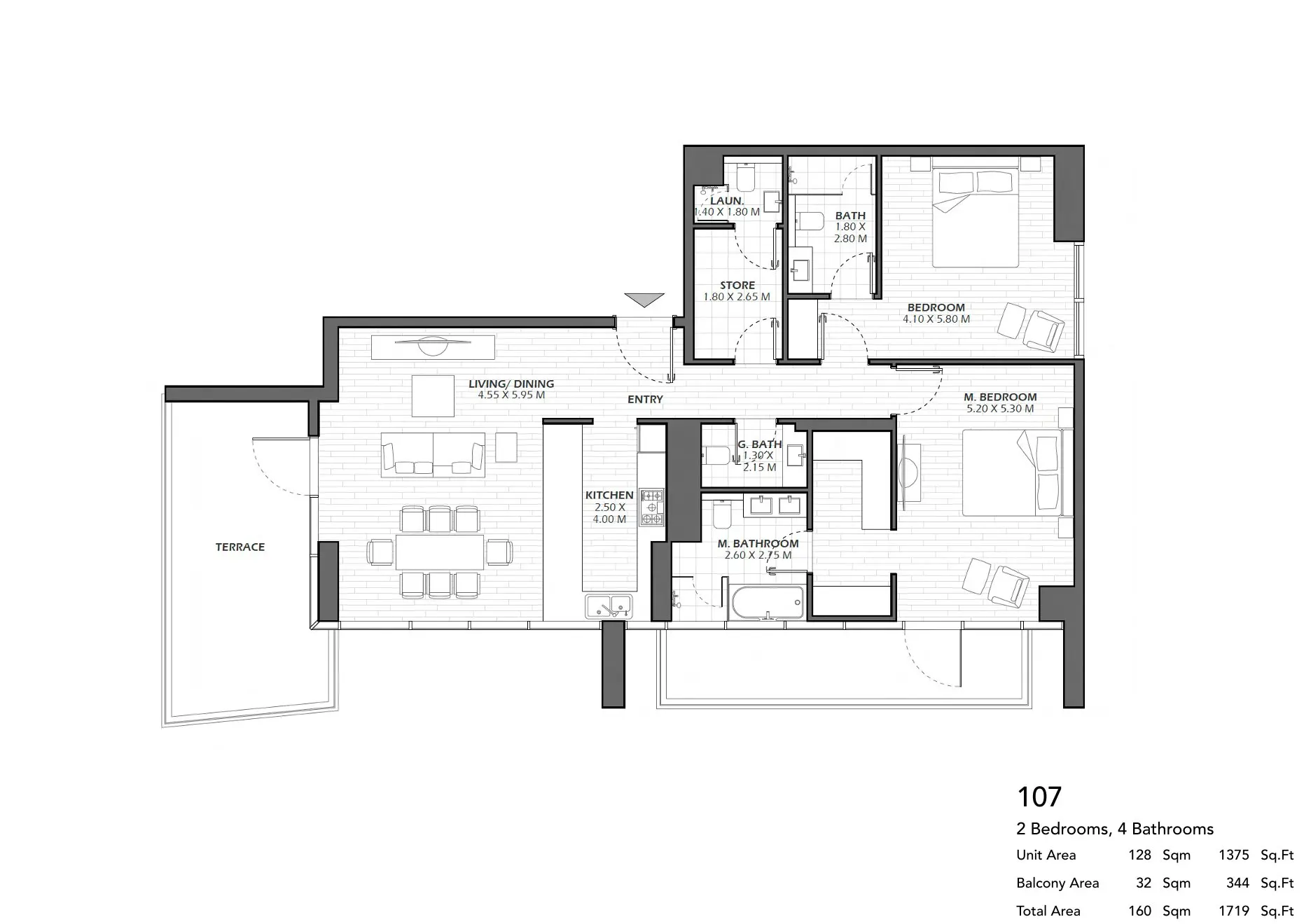 Unit 107 floor plan