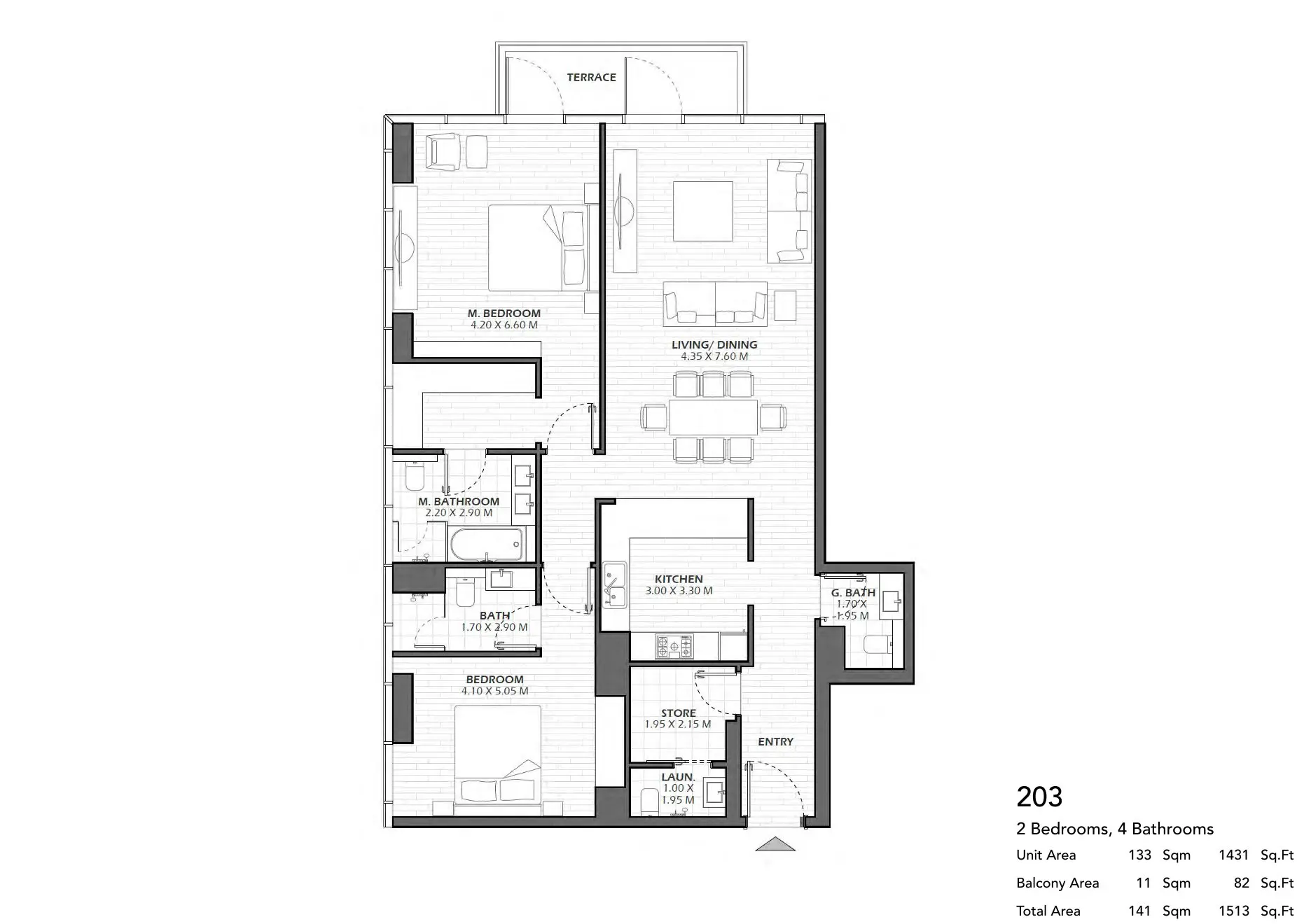 Unit 203 floor plan