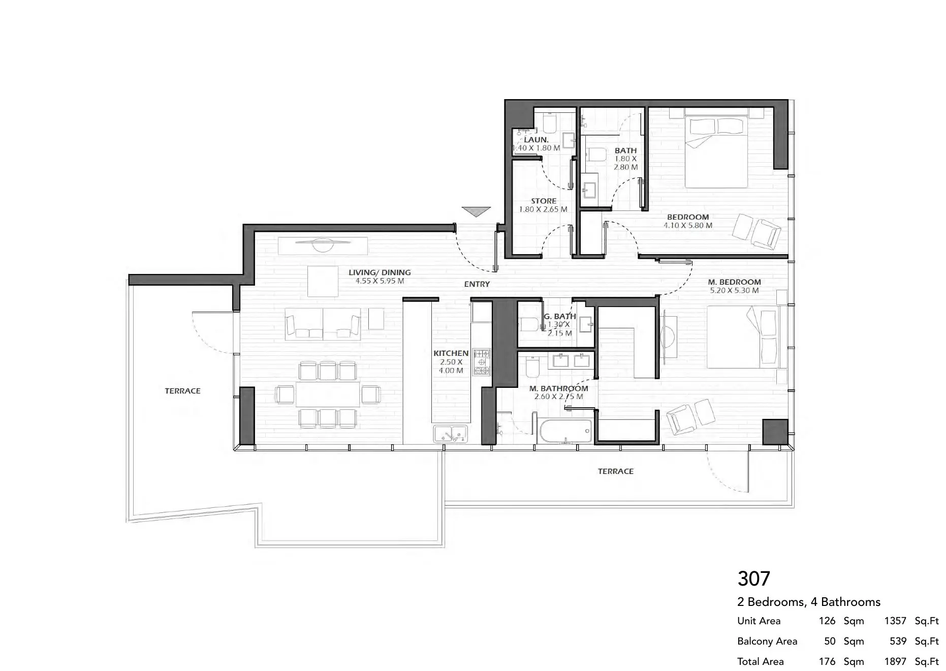 Unit 307 floor plan