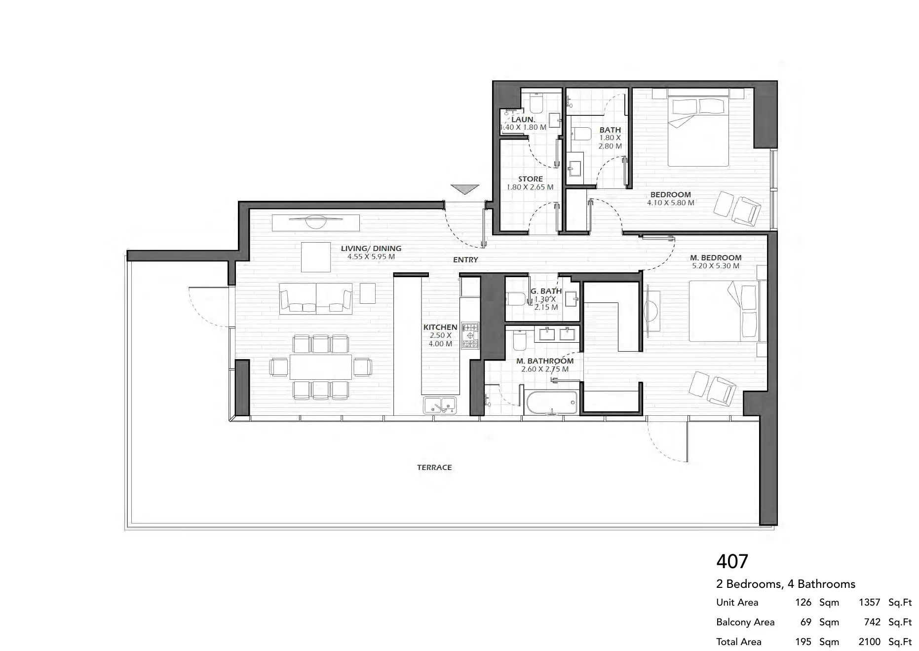 Unit 407 floor plan