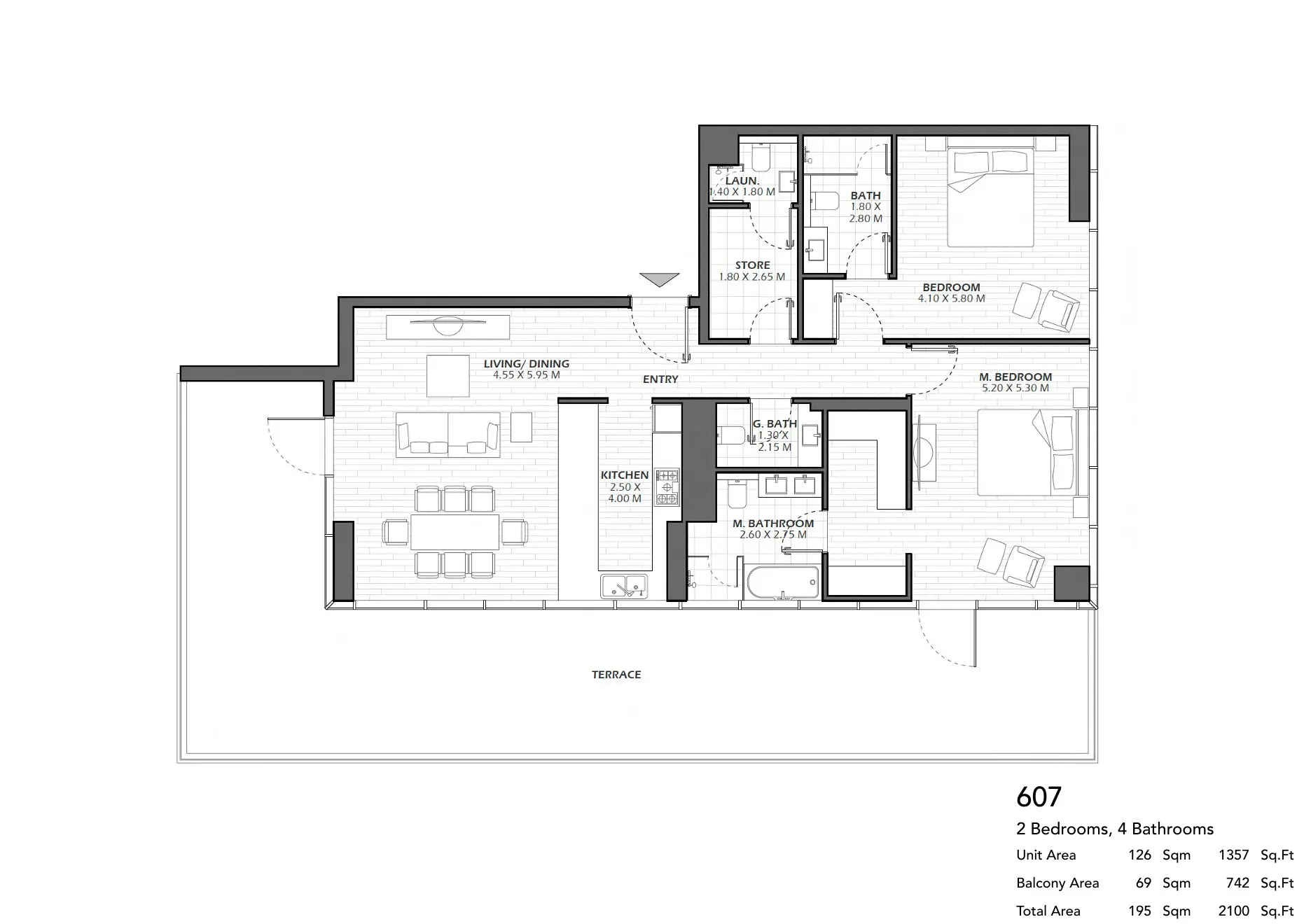 Unit 607 floor plan
