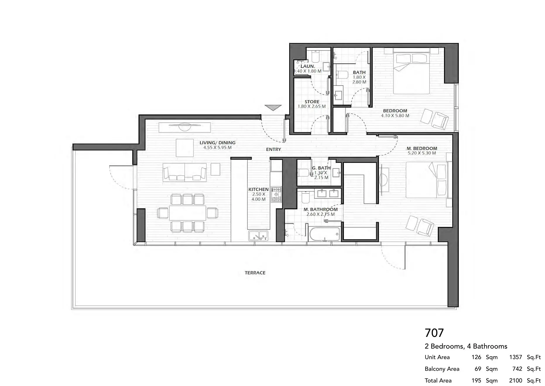 Unit 707 floor plan