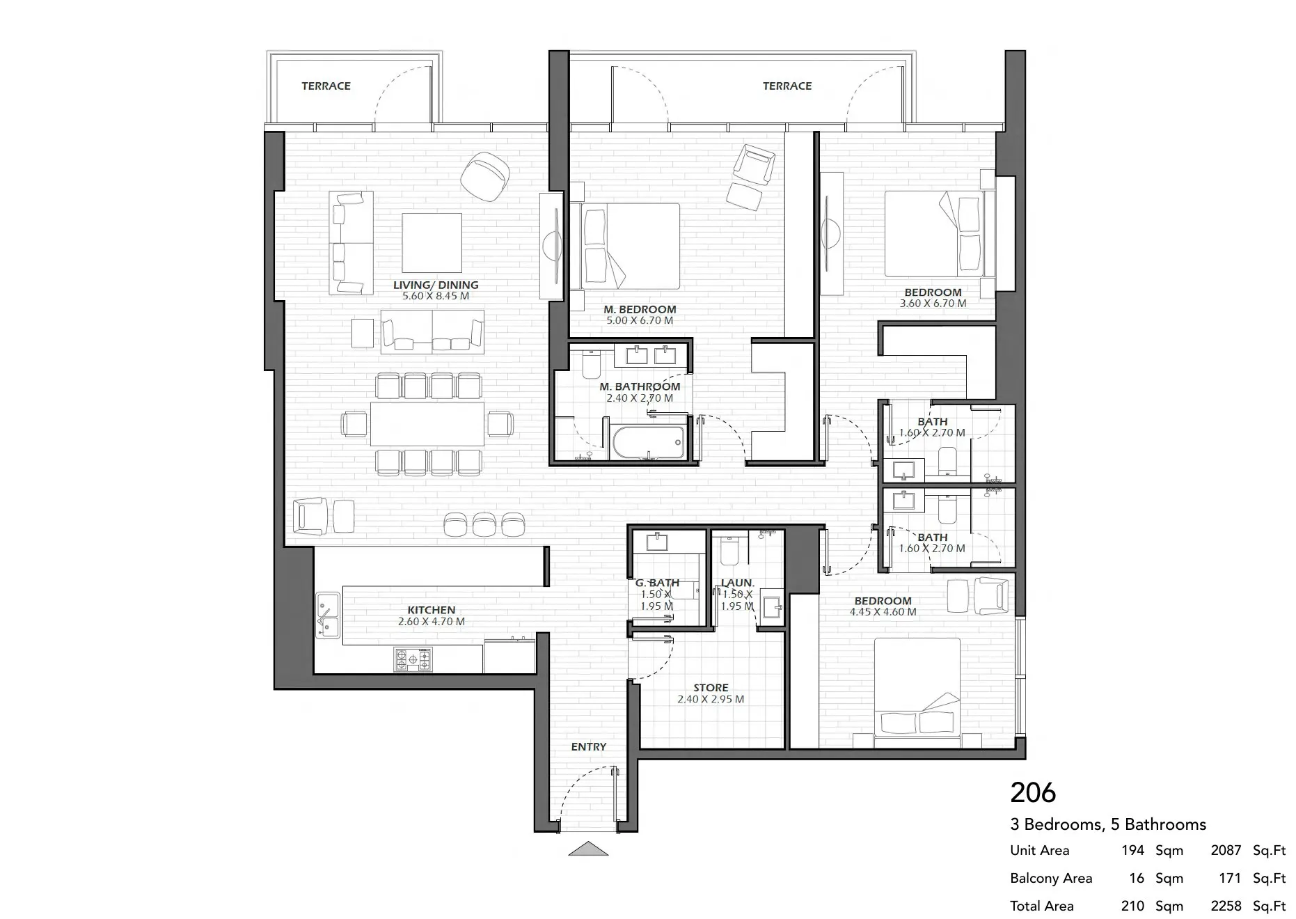 Unit 206 floor plan