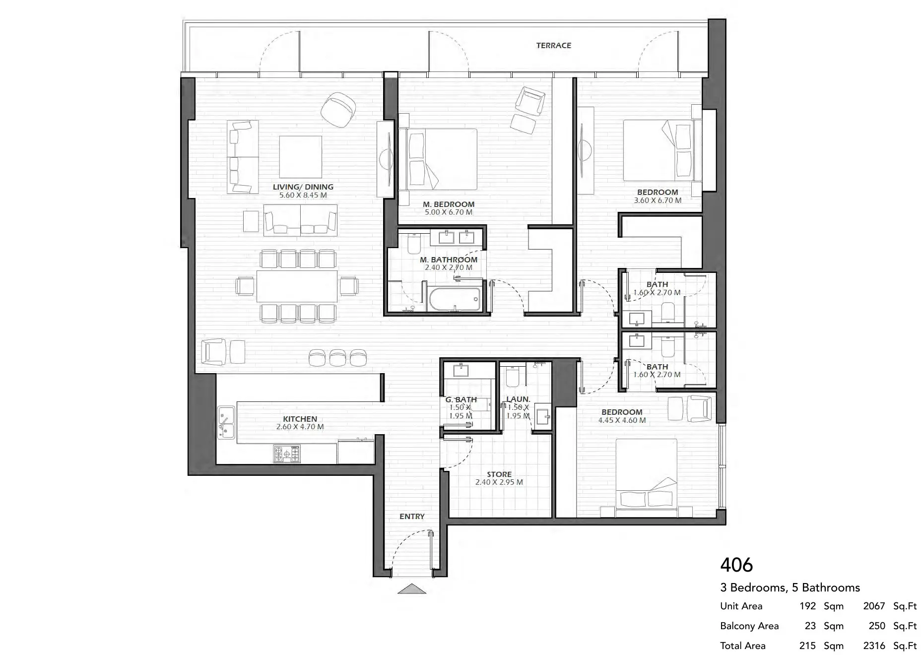 Unit 406 floor plan