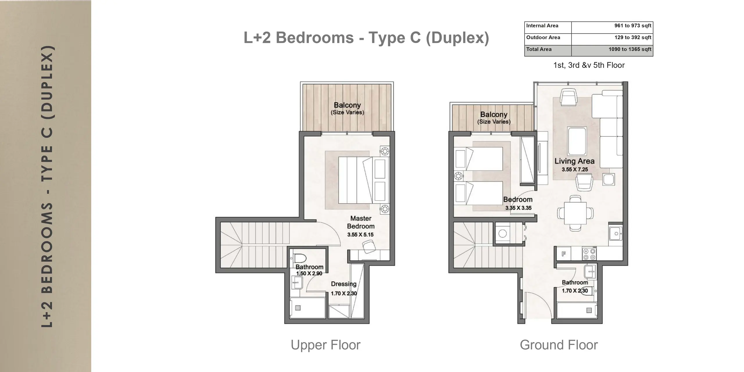 Type C Duplex floor plan