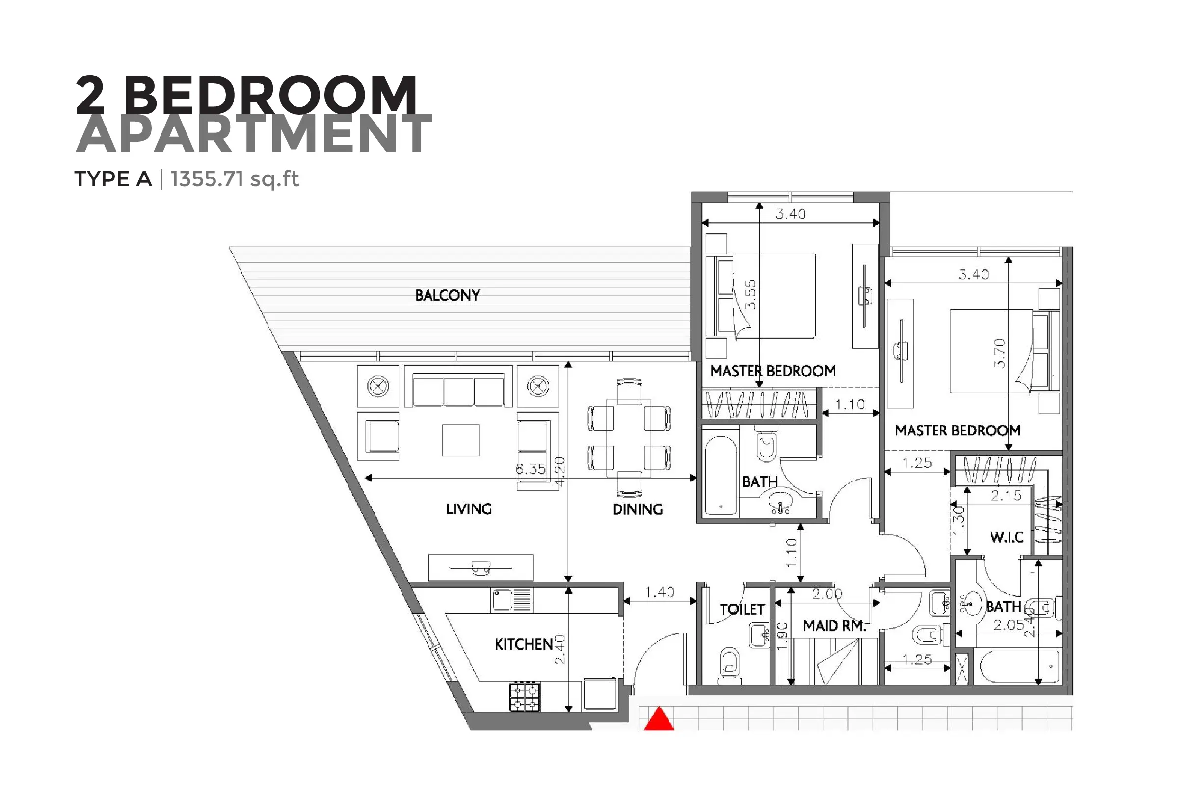 2 Bedroom floor plan