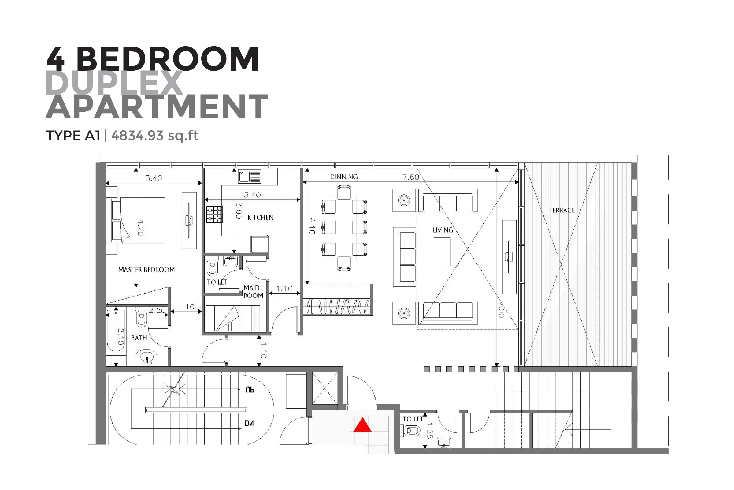 Type A - Duplex floor plan