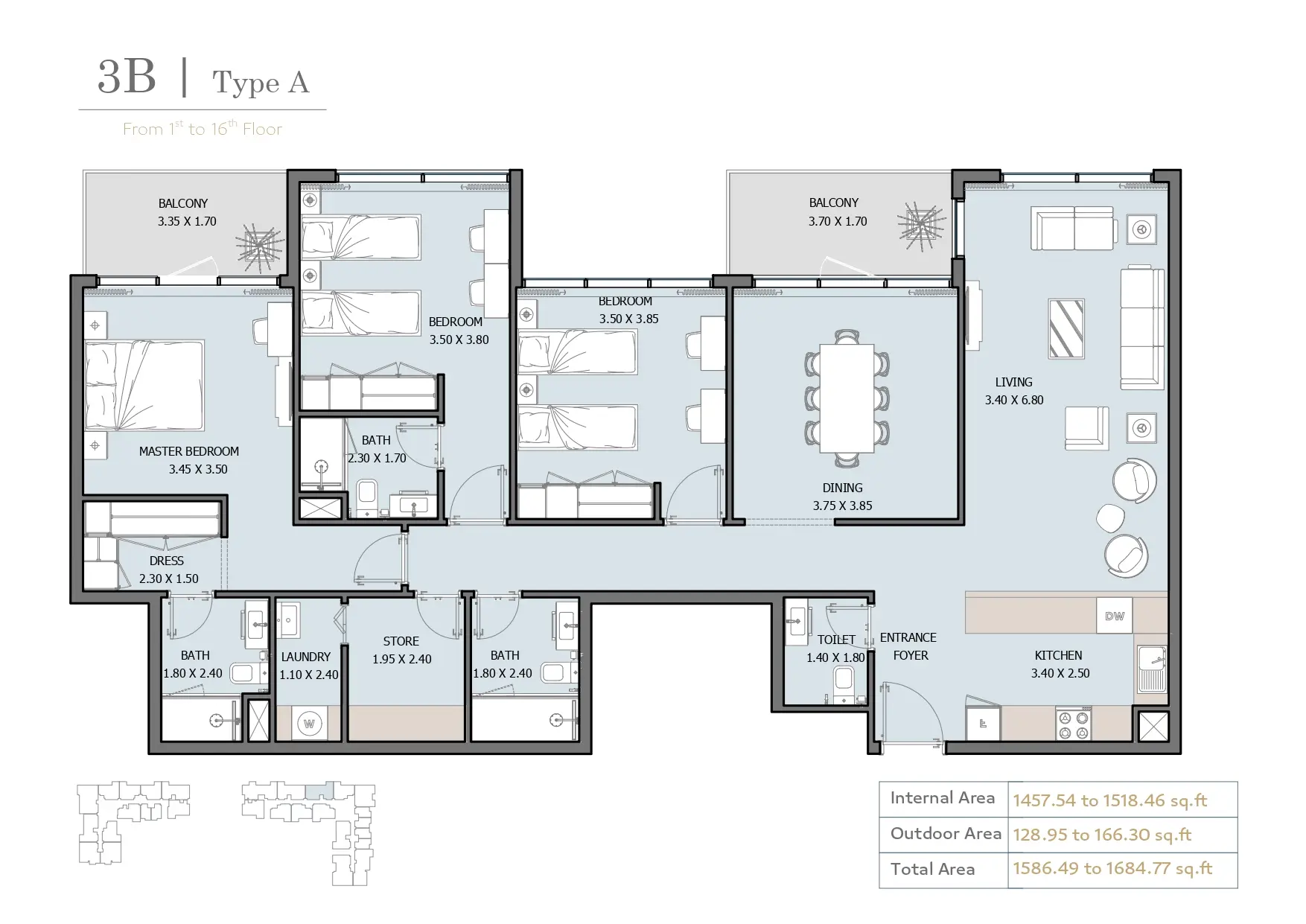 Type A floor plan