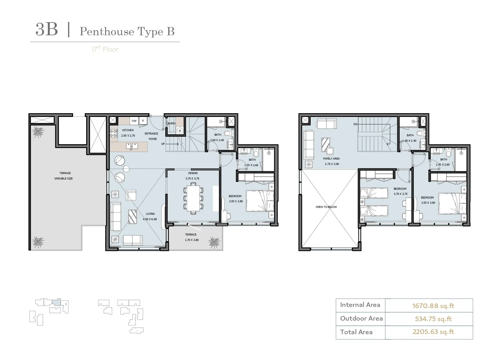 Penthouse Type B floor plan