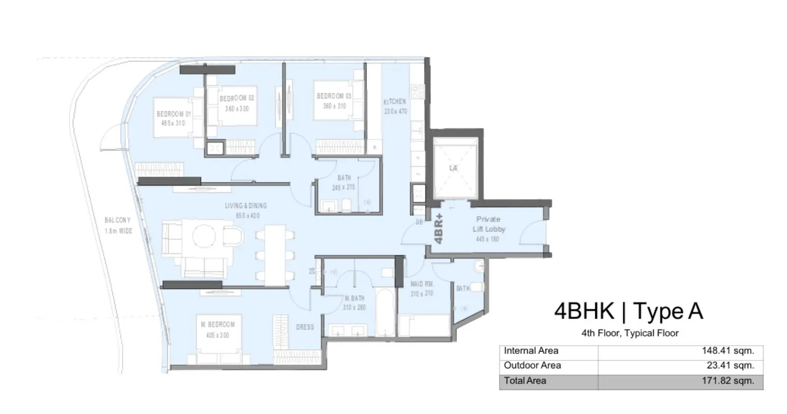 Type A floor plan