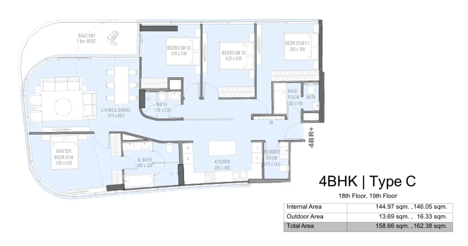 Type C floor plan