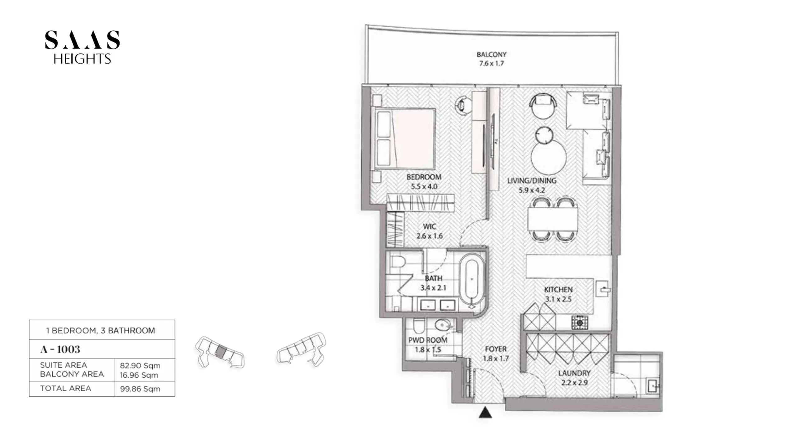 Type A‑1003 floor plan