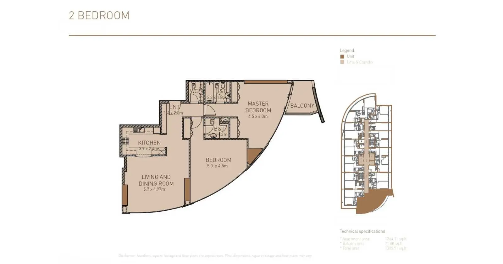 2 BR floor plan