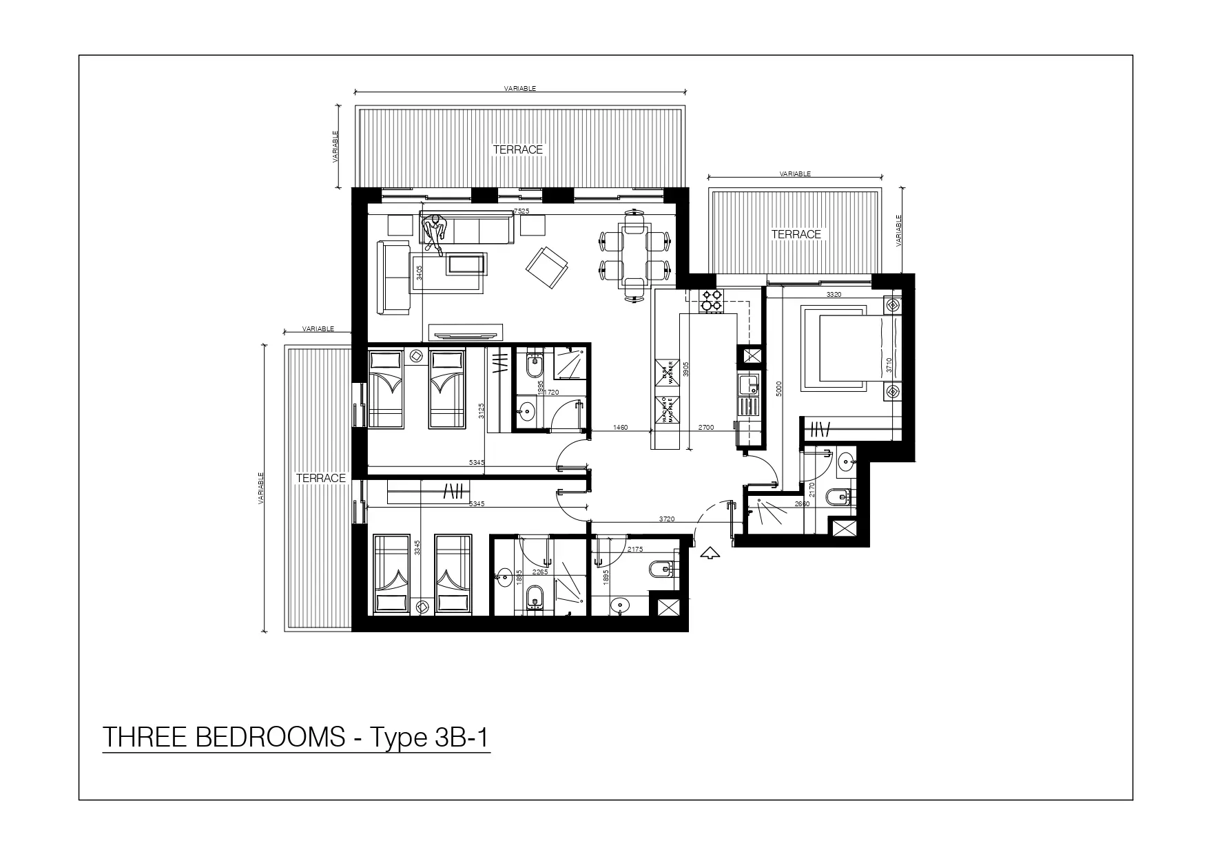 Type 3B-1 floor plan