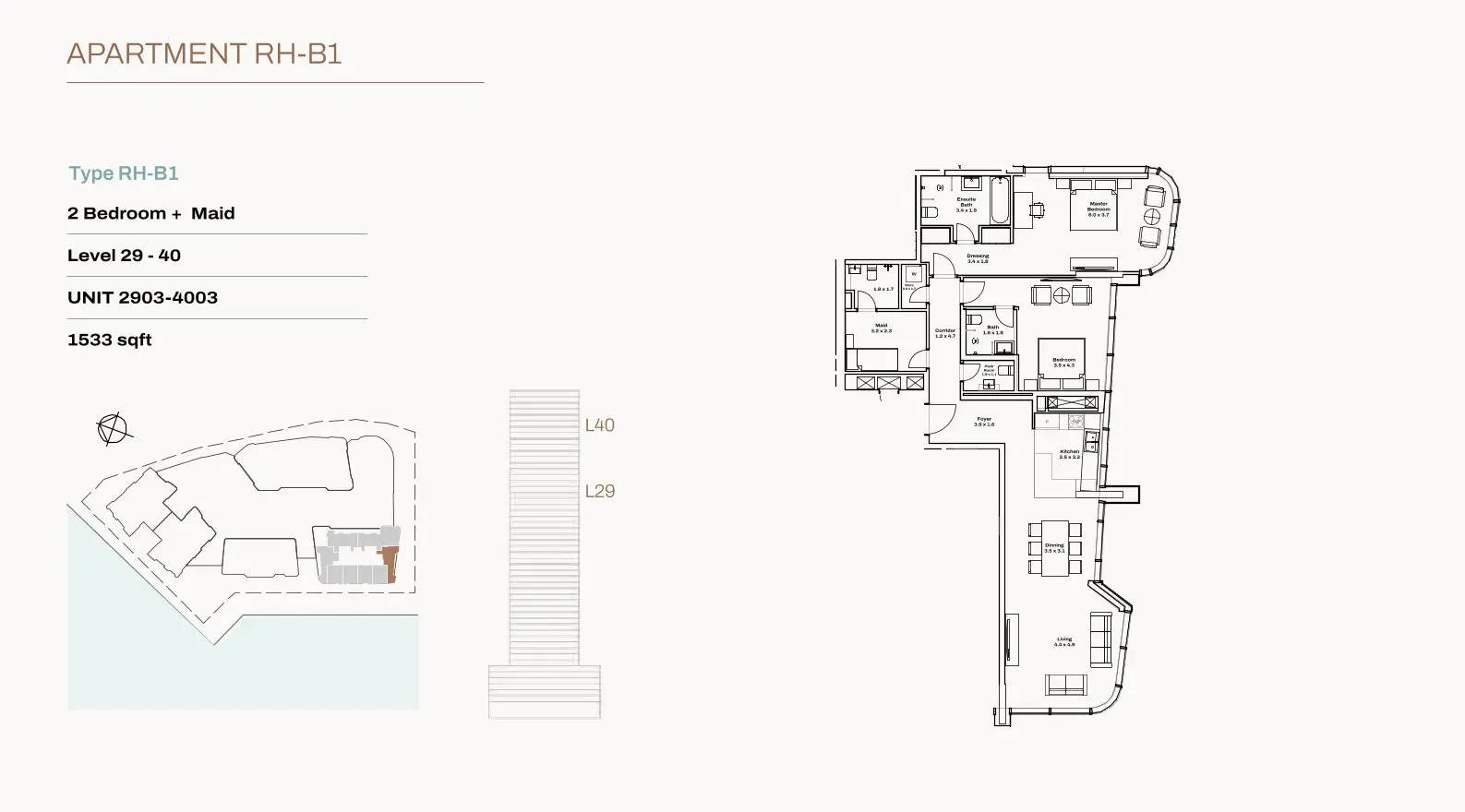 Unit 2903–4003 floor plan
