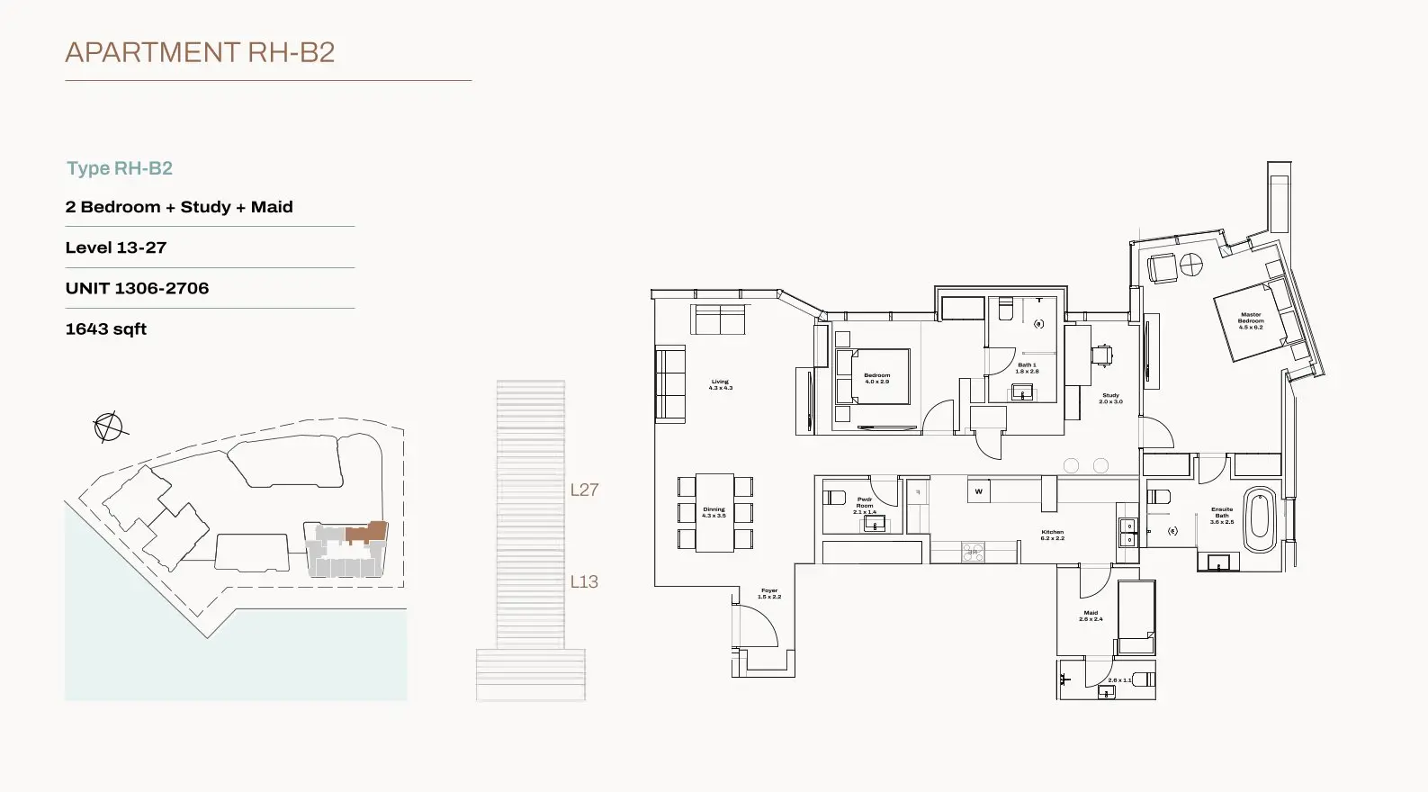 Unit 1306–2706 floor plan