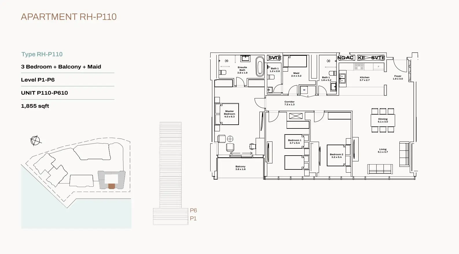 Unit P110 floor plan