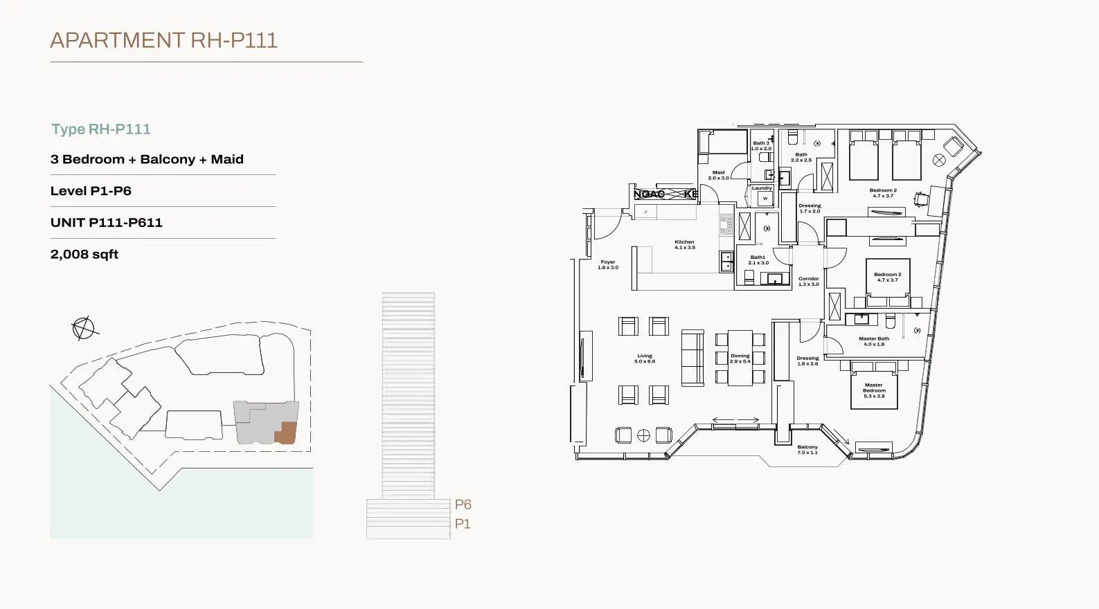 Unit P111 floor plan