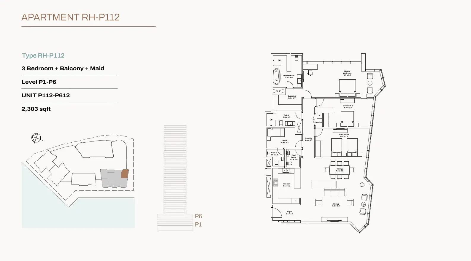 Unit P112 floor plan