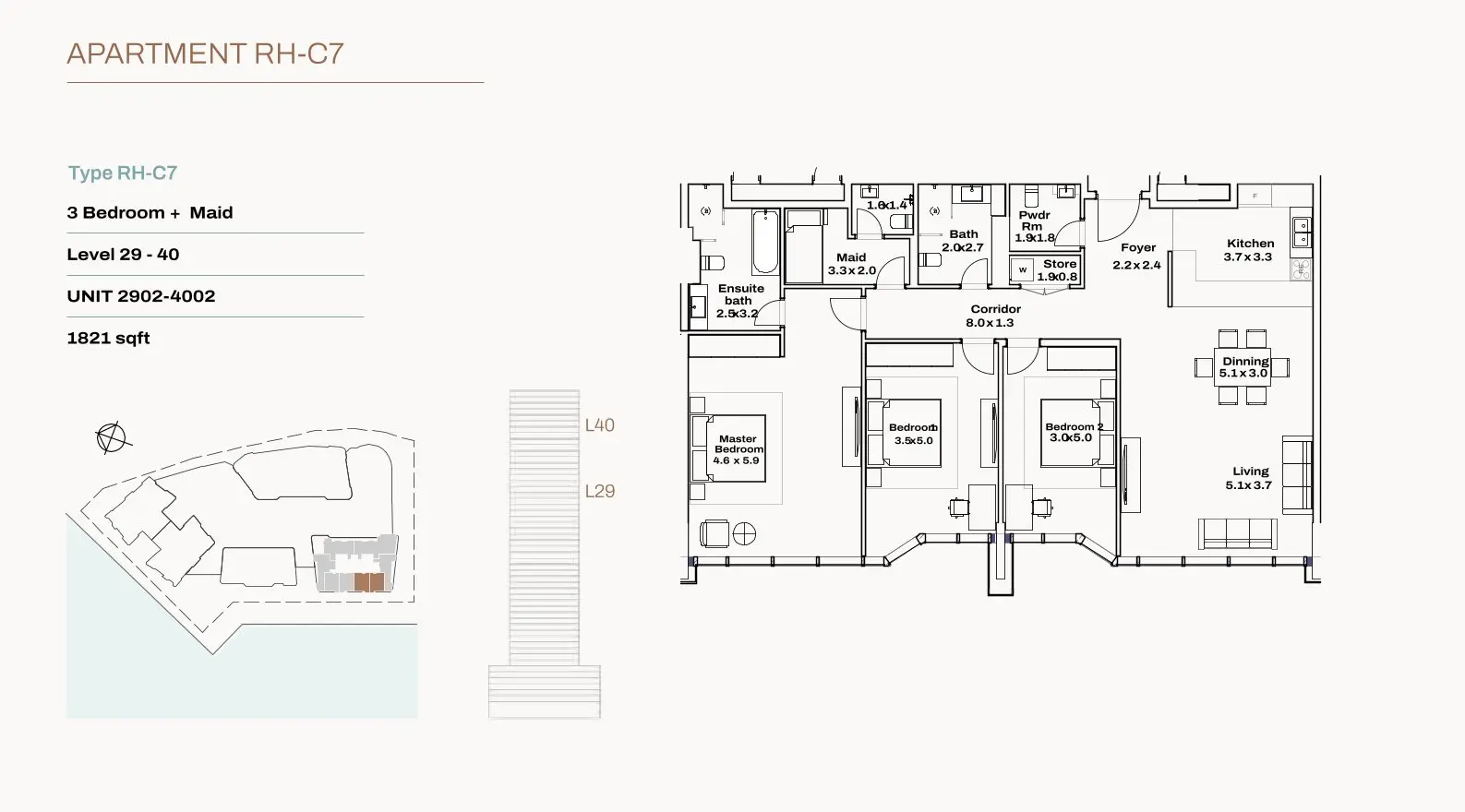 Unit 2902–4002 floor plan