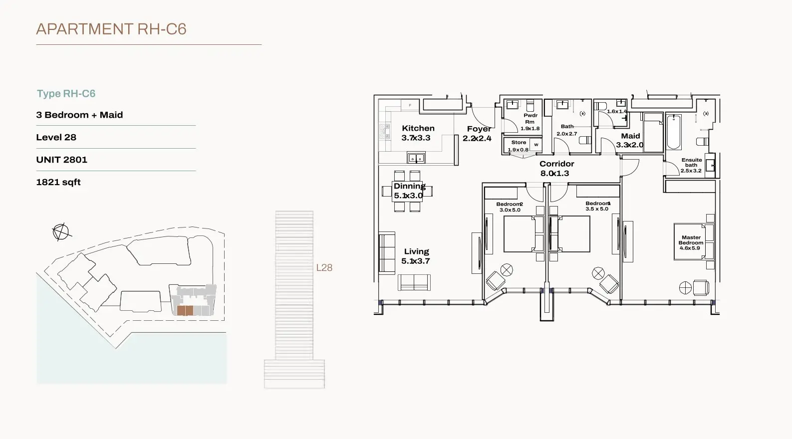 Unit 2801 floor plan