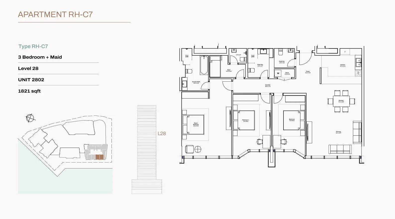 Unit 2802 floor plan