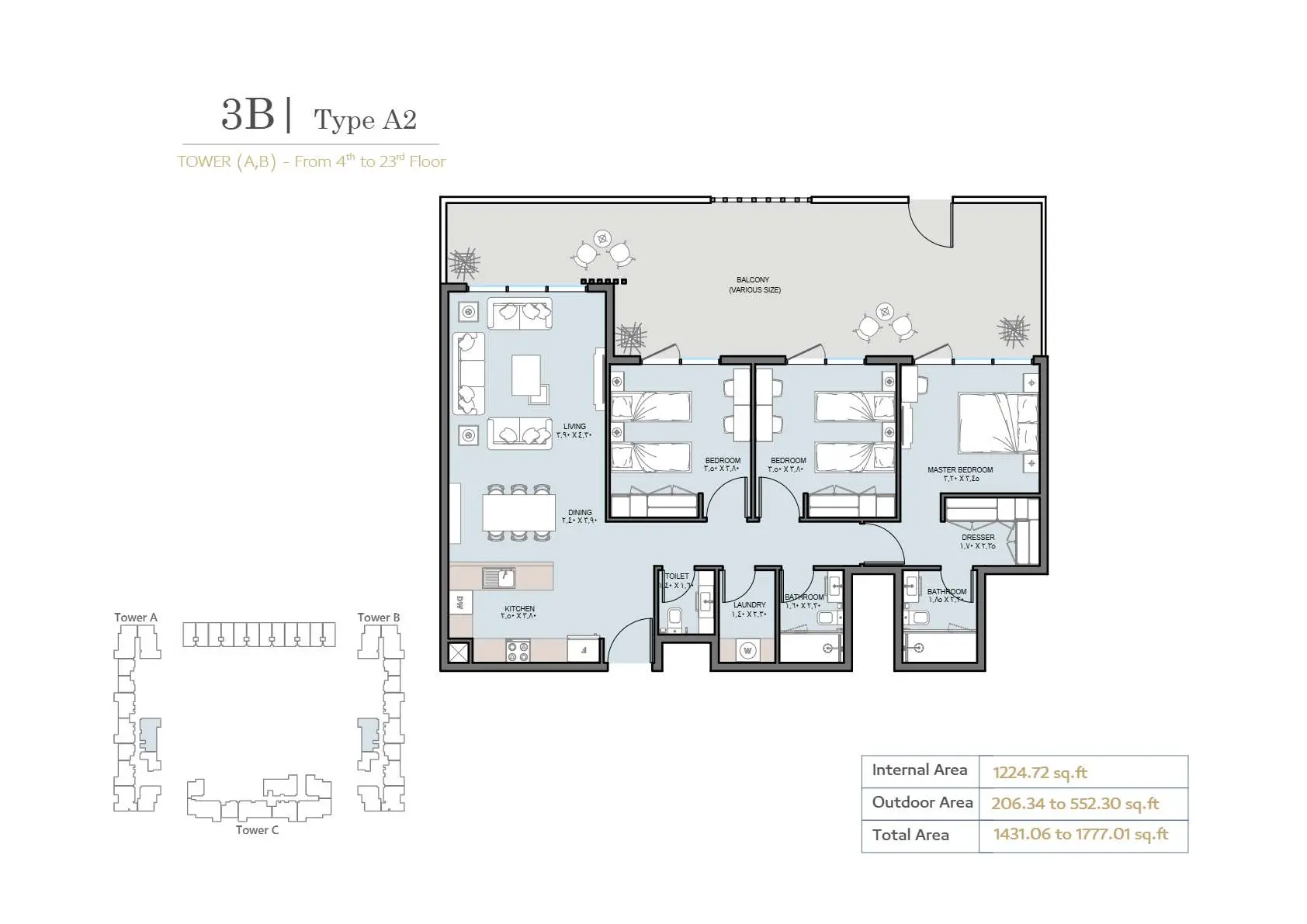 Type A2 floor plan