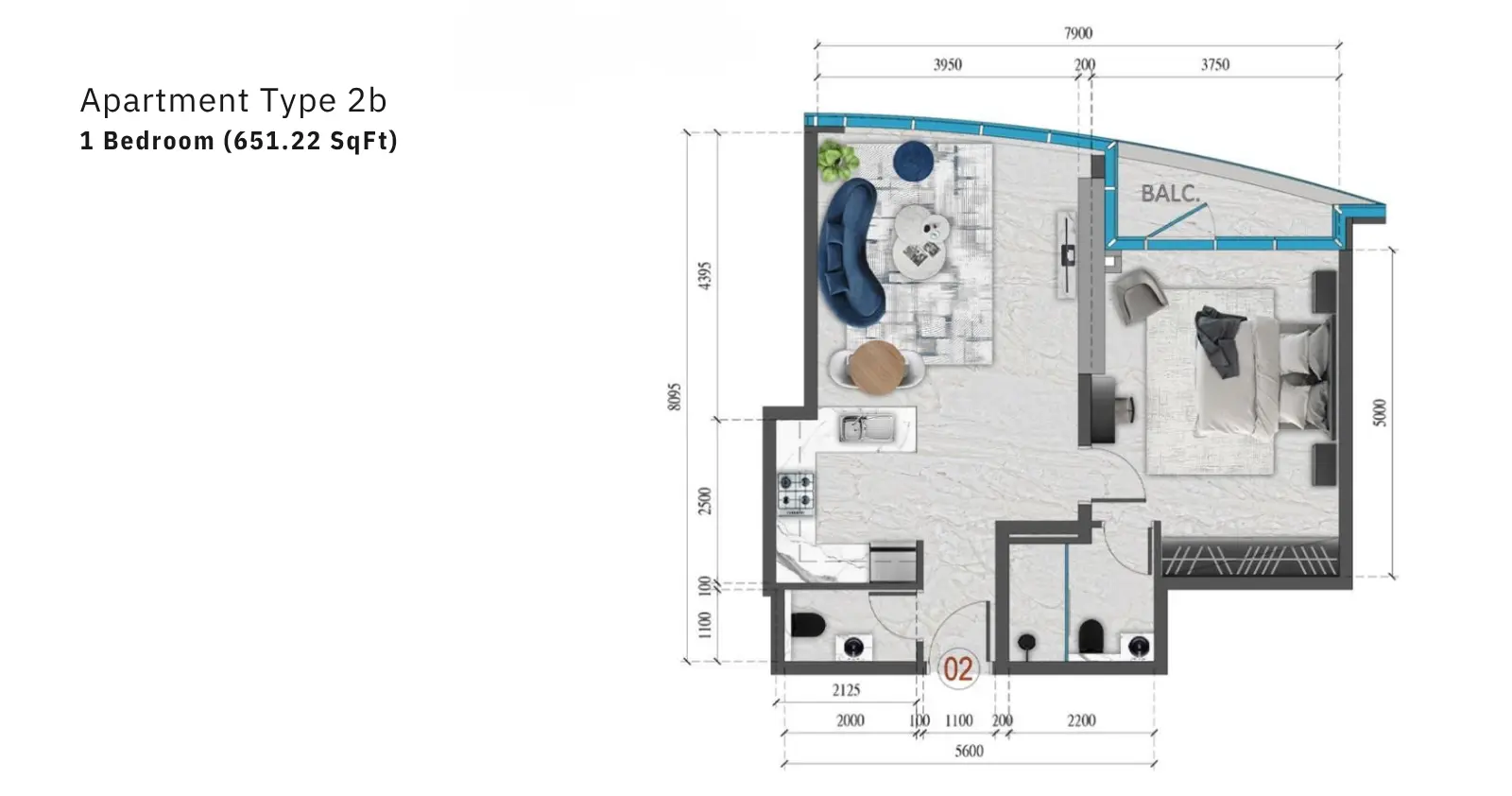 Type 2B floor plan