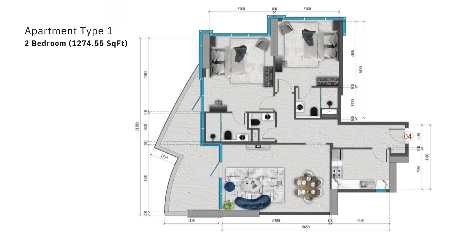 Type 1 floor plan