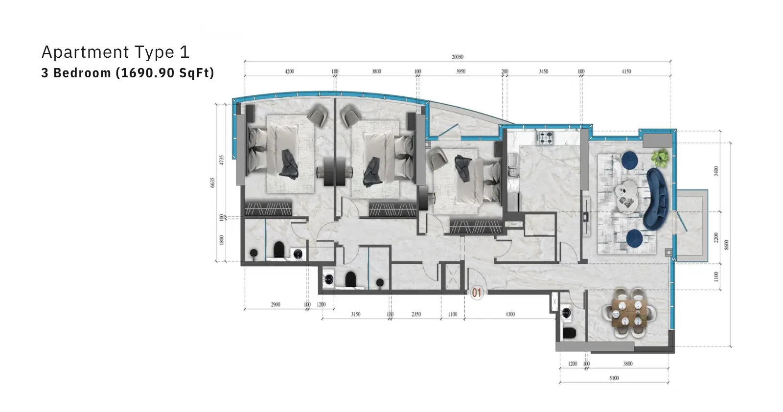 Type 1 floor plan