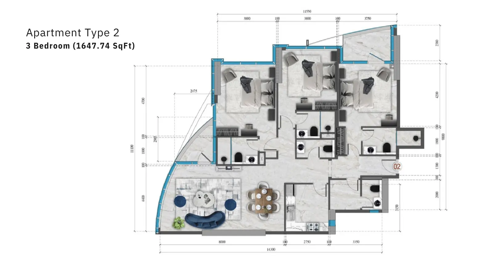 Type 2 floor plan
