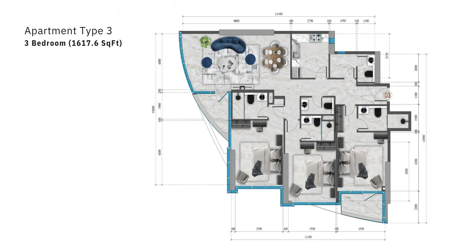 Type 3 floor plan