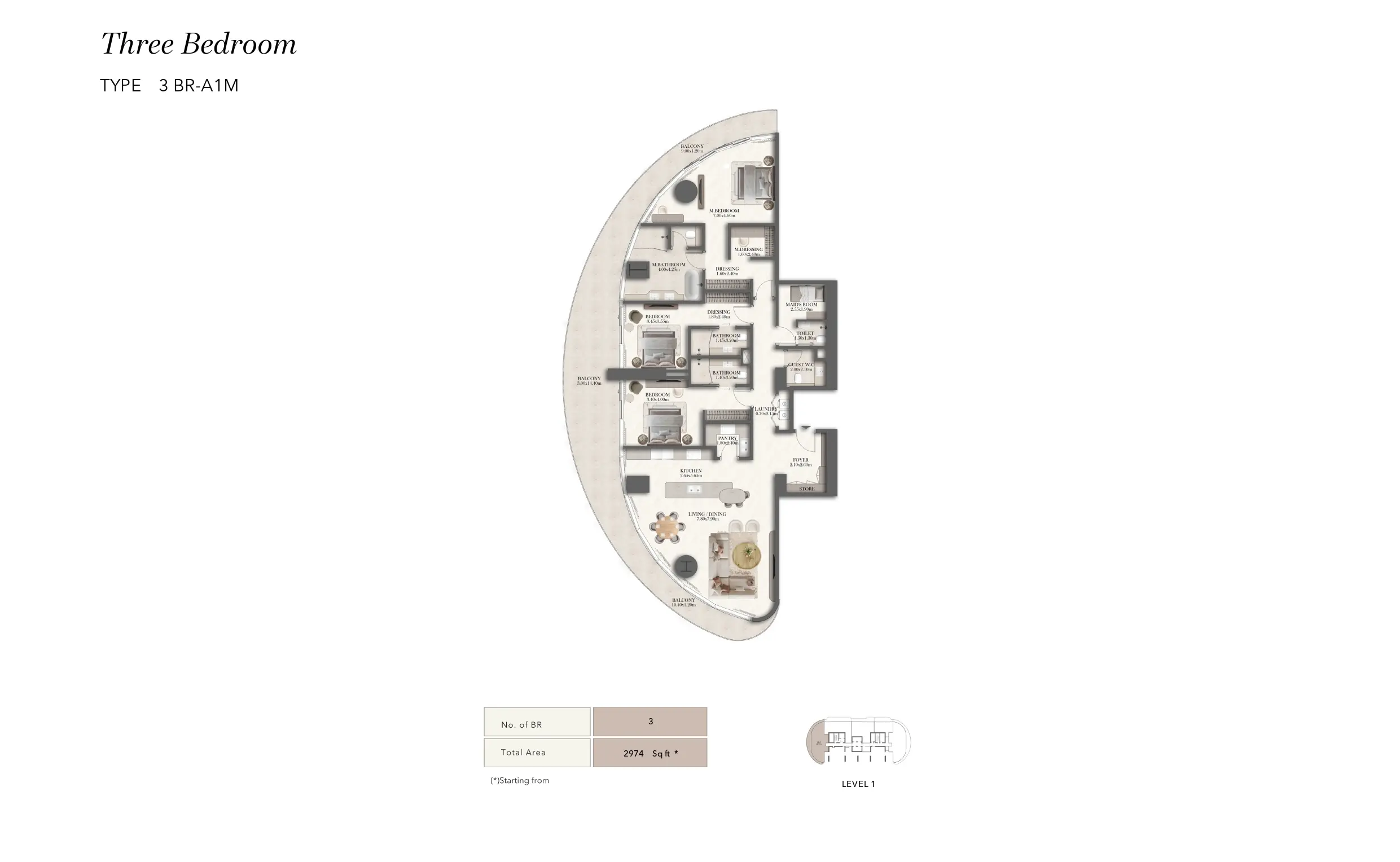 Type A1M floor plan