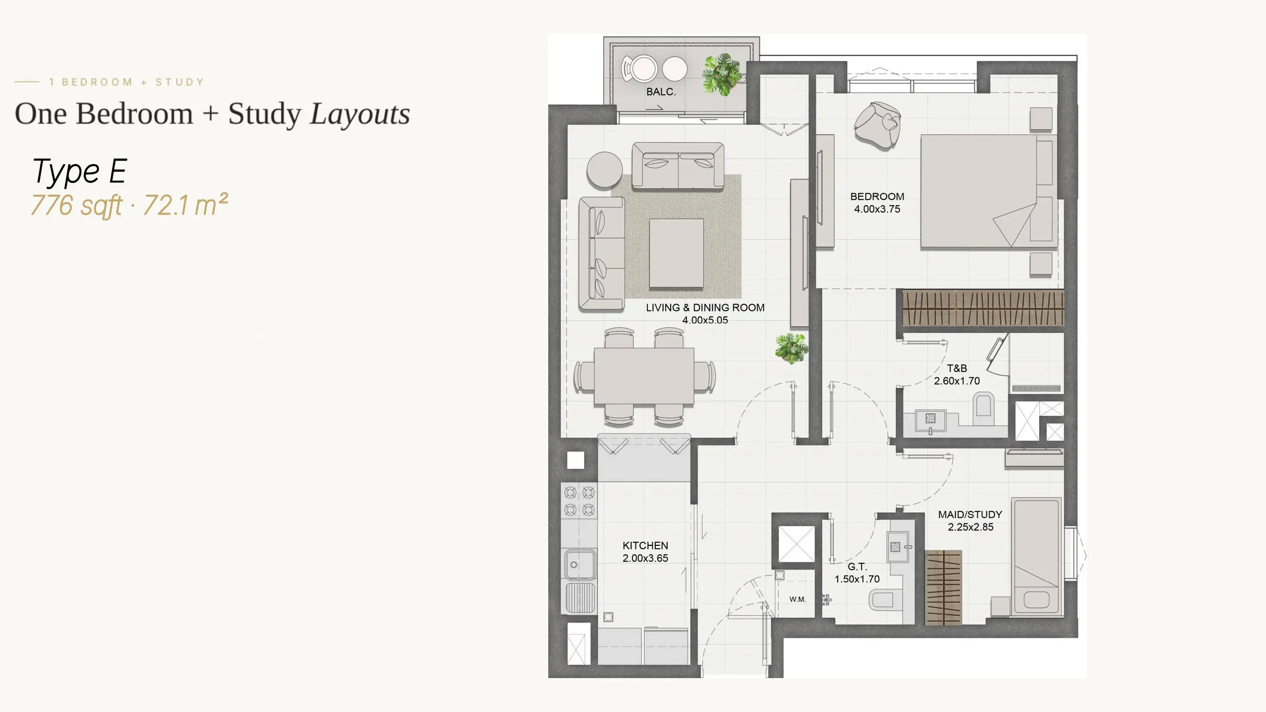 Type E + Study floor plan
