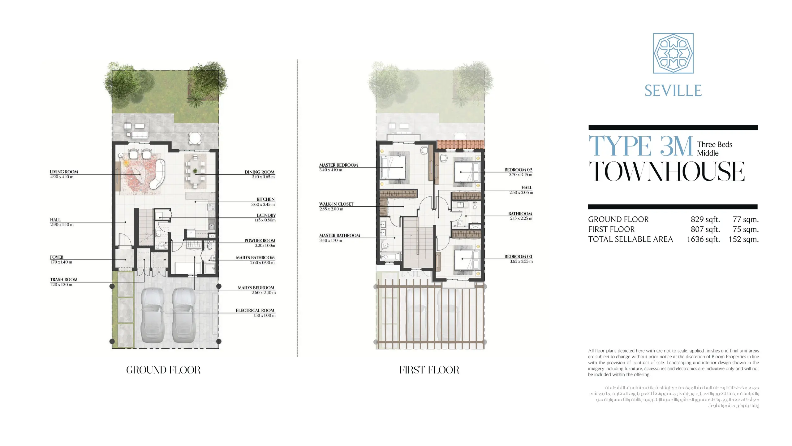 Type 3M - Middle Unit floor plan